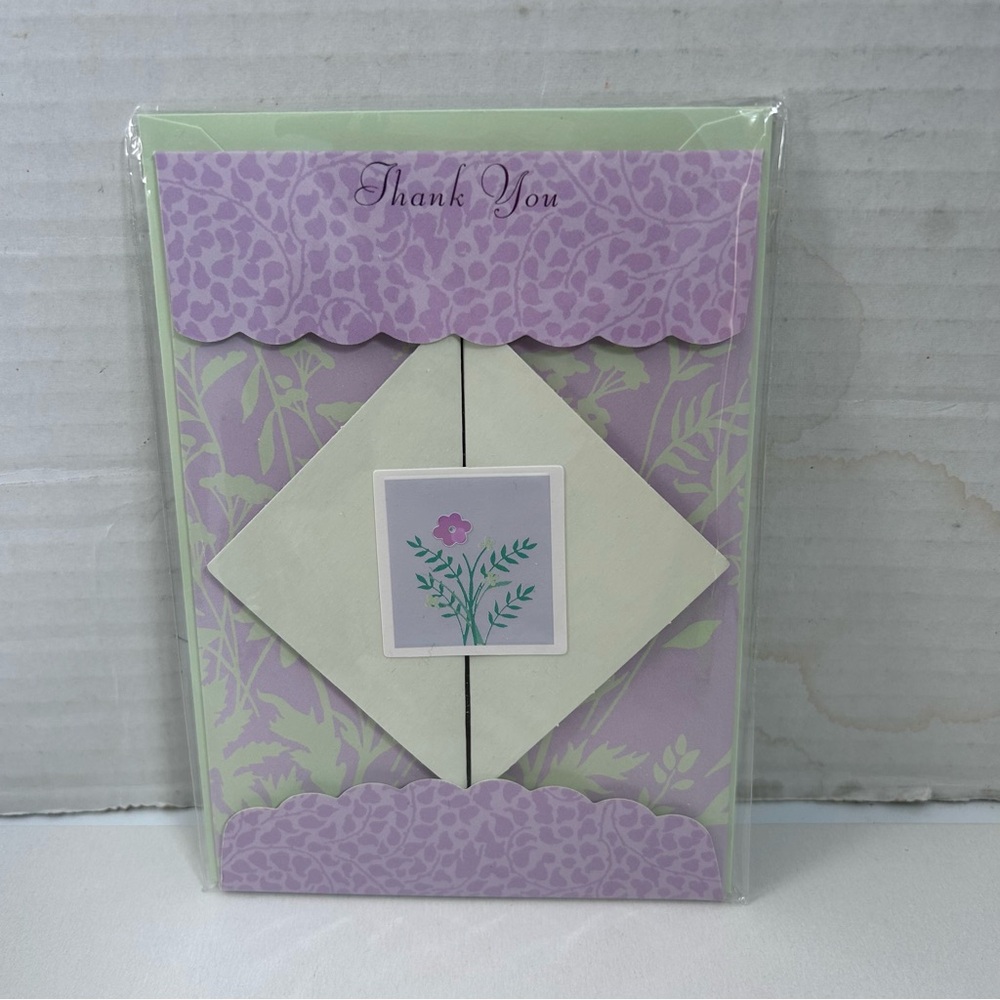 Purple and Green Thank You Card Set